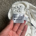 Hello Molly NWT White Sheath Mini Dress V-Neck Flutter Lace Bachelorette Bridal Photo 3