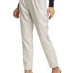 7 For All Mankind NWT Faux Leather Pull-On Joggers Pants Women's Cream Size L Photo 3