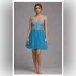 NWT Narianna Corset Back Strapless Blue Tulle Babydoll Dress M Green Size M Photo 14