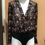 J.O.A. Floral long sleeve open back bodysuit Photo 1