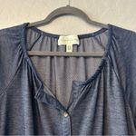 French Laundry ⭐️ blue button front blouse with tie knot size large Photo 4