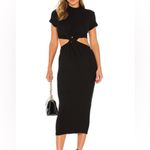 LNA NWT Neo Twist Front Black Ribbed Midi Dress XL Photo 2