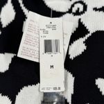 Jones New York  Sport Sweater Vest Black White Floral Knit Top Womens M Academia Photo 6