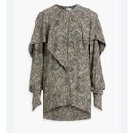 Rosetta Getty Paisley Asymmetrical Dress Tie Sleeves Scarf Top Gray Size 2 Photo 3