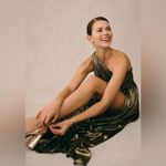 Mac Duggal 26537 Womens Draped One Shoulder Grecian Metallic Gown Dress Photo 1