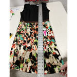 Calvin Klein Woman Black Top Floral Bottom Sleeveless Pencil Knee Length Dress 6 Photo 6