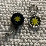 Filipino Flag SUN Iconic Bottle Cap & Matching Badge Reel Handmade Photo 0