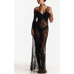 Swim by Di Cover Up Long Lace Dress Size XS Black Photo 5