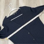 Theory Wool Duster cable-knit long cardigan womens Navy Blue (medium) minimalist Photo 2