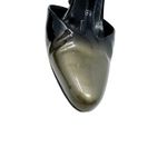 Prada  Black Patent Leather T-Strap Metallic Ombre Toe Pumps Heels EU 38.5 Photo 3
