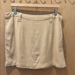 Free People  Mini Skirt Can’t Blame Me Cream Linen Blend NWT Size 14 Photo 3