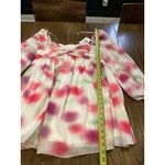 Revolve Amur marlowe long sleeve mini babydoll dress ivory pink watercolor 8 NWT White Photo 6