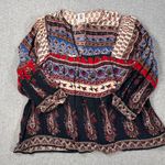 Gypsy Rose Peasant Top Women's Medium Mixed Print V-Neck 3/4 Sleeve Birds Boho Photo 1