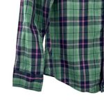 Western Plaid Pearl Snap Green Button Down Shirt Cowgirl Size Large Pink Photo 3