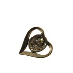 Vintage Lapel Pin Tie Tack Gold Flake Teal Tone Heart Pin Blue Goldstone Center Photo 5