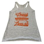 Harley Davidson Women’s Size S Muscle Tank Top Light Gray Wisconsin HD Biker Orange Photo 3