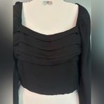 Miami Retro Chic Mi Ami Square Neck Black Cropped Top Size Small Photo 2