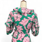 Rhode Womens Lydia Take It Easy Pink Green Floral Print Midi Wrap Dress Size XS Photo 7