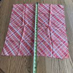 Talbots Vintage  Coral Plaid 100% Silk Square Spring Summer Scarf Photo 6