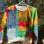 Old Navy  Patchwork Batik Print Sweatshirt Multicolor Crewneck Women’s Size L Photo 13