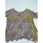 Umgee Crochet Knit Top Cream Beige Medium Bohemian Cottagecore 3/4 Sleeve Photo 9