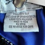 Vintage Sténay 100% Silk Beaded Sequin Top | Size L | Art Deco 80s Party Glam Blue Size L Photo 5