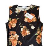 We Wore What Floral Black and Orange Muscle Tank Midi Dress Women’s Size Small NWT Photo 2