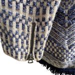 Lucky Brand Shacket Blue & Cream Aztec Fringed Open Cardigan Size M Photo 4