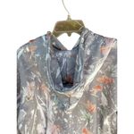 Floral Gray Hooded Sweatshirt With Kangaroo Pocket Photo 5