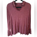 POL Purple Smocked Ruffle Blouse Photo 2