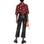 Maje Womens Perry Leather Straight Leg Flared Crop Pants US 0 Black FR 34 -Flaw- Photo 2