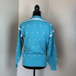 American Vintage Vintage Subello Turquoise Knit Sweater Women's M 80s Acrylic Pullover Retro Photo 2