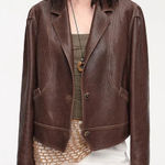 Classic Brown Leather Women's Jacket Photo 0
