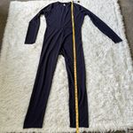 Pretty Little Thing  Women’s Rib Long Sleeve Thumb Hole Jumpsuit in Navy size 10 Photo 8
