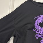 SheIn  Black Purple Dragon Short Sleeve Shirt Size Large EUC #2607 Photo 1
