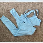 FP MoveMent by Free People Back it Up Powder Blue Romper Athletic Jumpsuit Size M Photo 2
