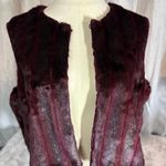 Source Unknown Faux fur vest woman’s 3X, burgundy Photo 14