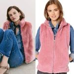 J.Crew  Pink Faux Fur Vest Guava Berry Small Photo 5