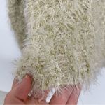 Soft Surroundings  Gold Fuzzy Metallic Pullover Sweater Womens M Crew Neck Casual Photo 2