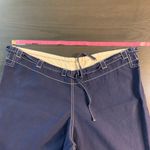 prAna Navy Blue Wide Leg Cropped Pants Size L Cotton Nylon Blend Casual USA VTG Photo 6