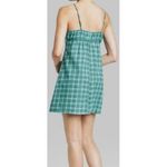 Wild Fable Women's S‎ Babydoll Dress Plaid Thin Strap Tie Front Mini Green Grunge Skater Photo 1