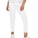 AG Adriano Goldschmied NEW AG ExBoyfriend Slouchy Slim High Rise Distressed White Denim Jeans Size 24 Photo 0