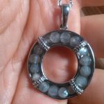 Malagasy Labradorite Stainless Steel Circle Pendant Necklace Photo 9