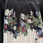 Chico's Chico’s Black Long Sleeve Sweater with Pleated Chiffon Floral Print Back Sz 1/M Photo 7