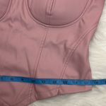 ASOS Parisian Bubblegum Pink Vegan Leather Bustier Sheer Sleeve Top 10 Photo 9