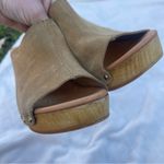 Avellini Italy Y2K Suede Clog Mules Sandals US 9.5 Tan "Wood" Block Heel Studded Photo 6