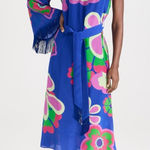 Borgo de Nor Aubrey One Shoulder Crepe Fringe Dress NWT Size 2 US (6 UK) Blue Photo 0