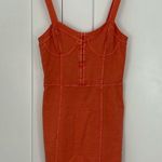 Free People New  Small Orange Peach Corset Mini Bodycon Dress Photo 1