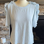 Rebecca Taylor  Light Blue Ruffle Sleeve Tee Photo 0