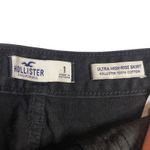 Hollister Ultra High-Rise Mini Pencil Skirt Women's Size 1 Black Denim Raw Hem Photo 3